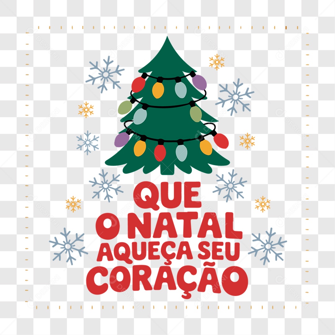 Lettering Que o Natal Aqueça Seu Coração EPS + PNG