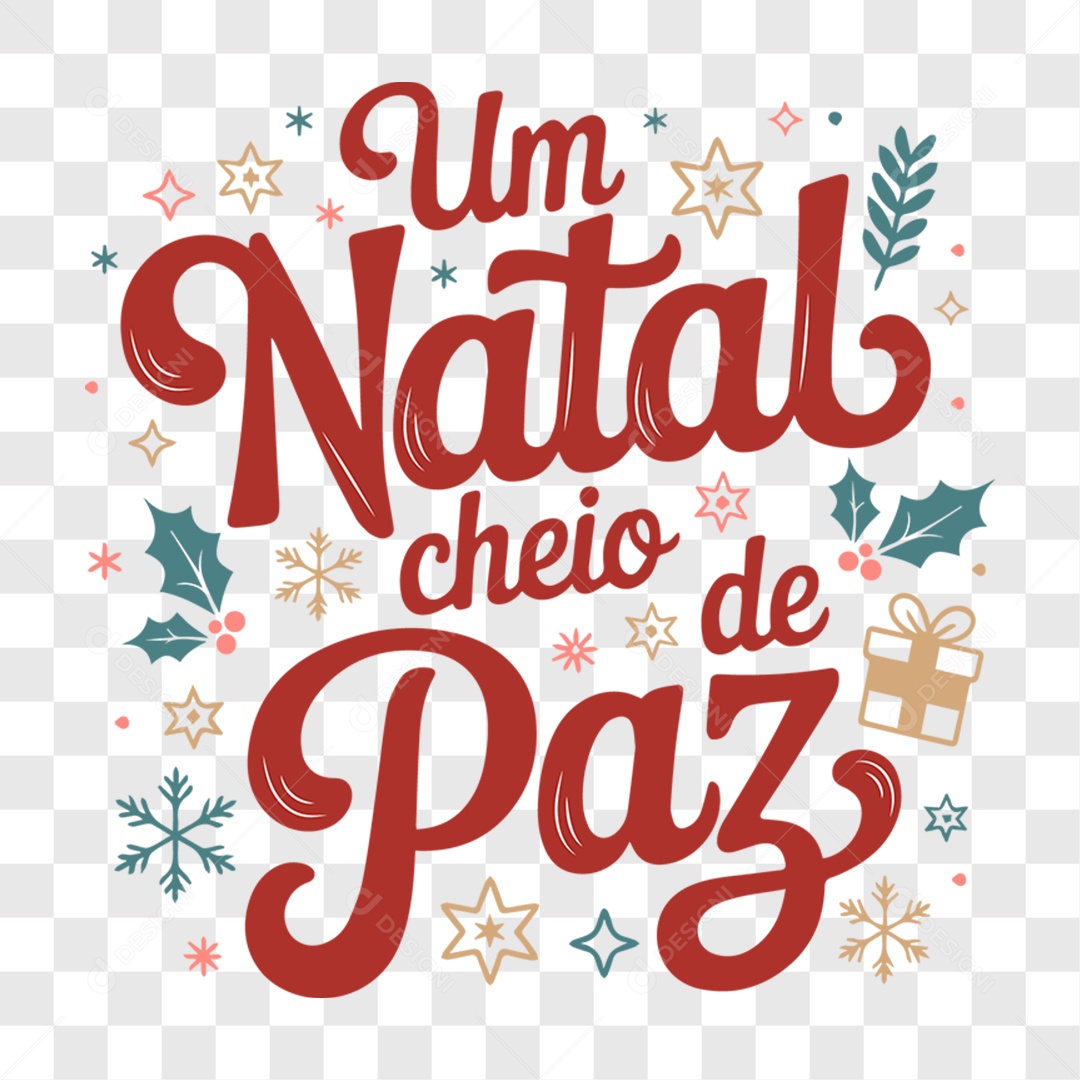 Lettering Um Natal Cheio de Paz EPS + PNG