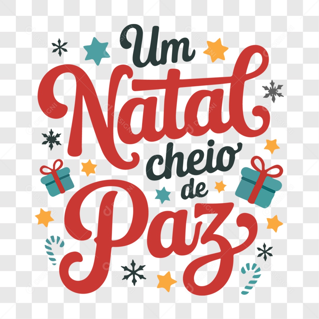 Lettering Um Natal Cheio de Paz EPS + PNG
