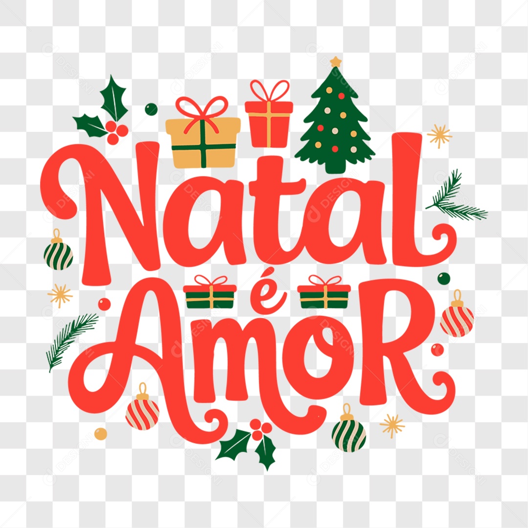 Lettering Natal é Amor EPS + PNG
