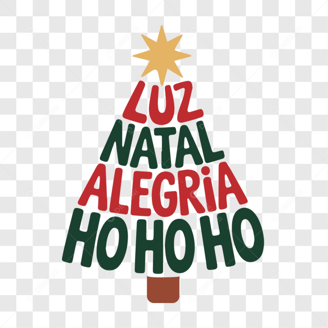 Lettering Luz Natal Alegria Ho Ho Ho EPS + PNG