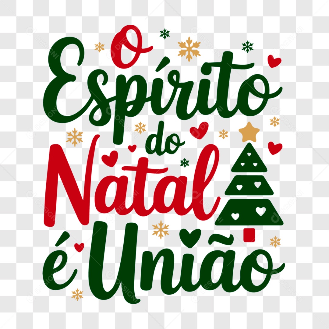 Lettering O Espírito do Natal é União EPS + PNG