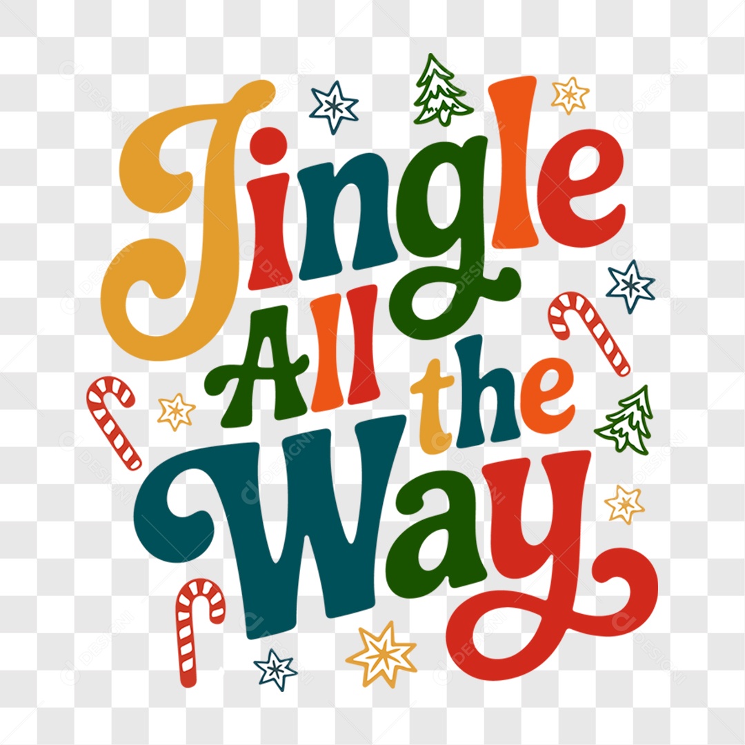 Lettering Natal Jingle All The Way EPS + PNG