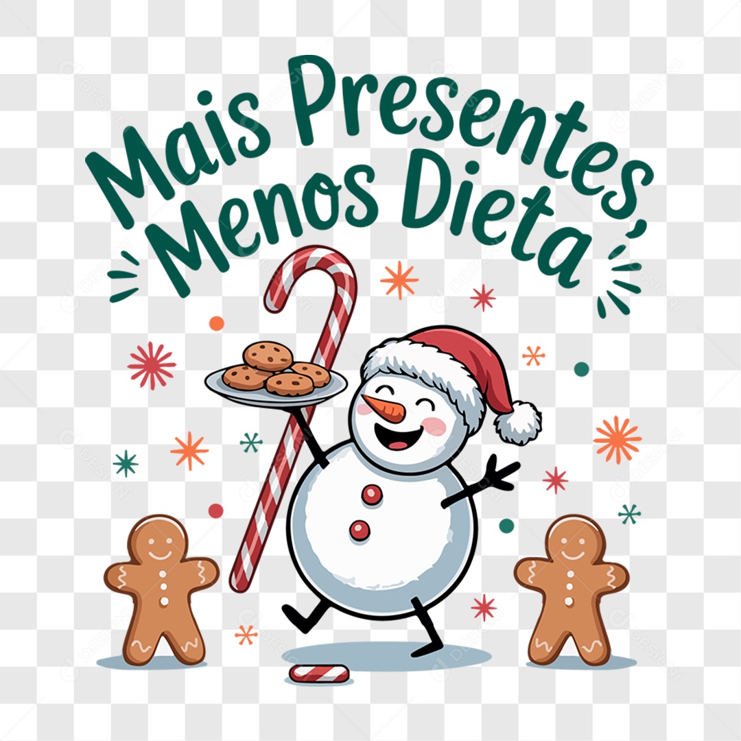 Lettering Natal Mais Presentes Menos Dieta EPS + PNG