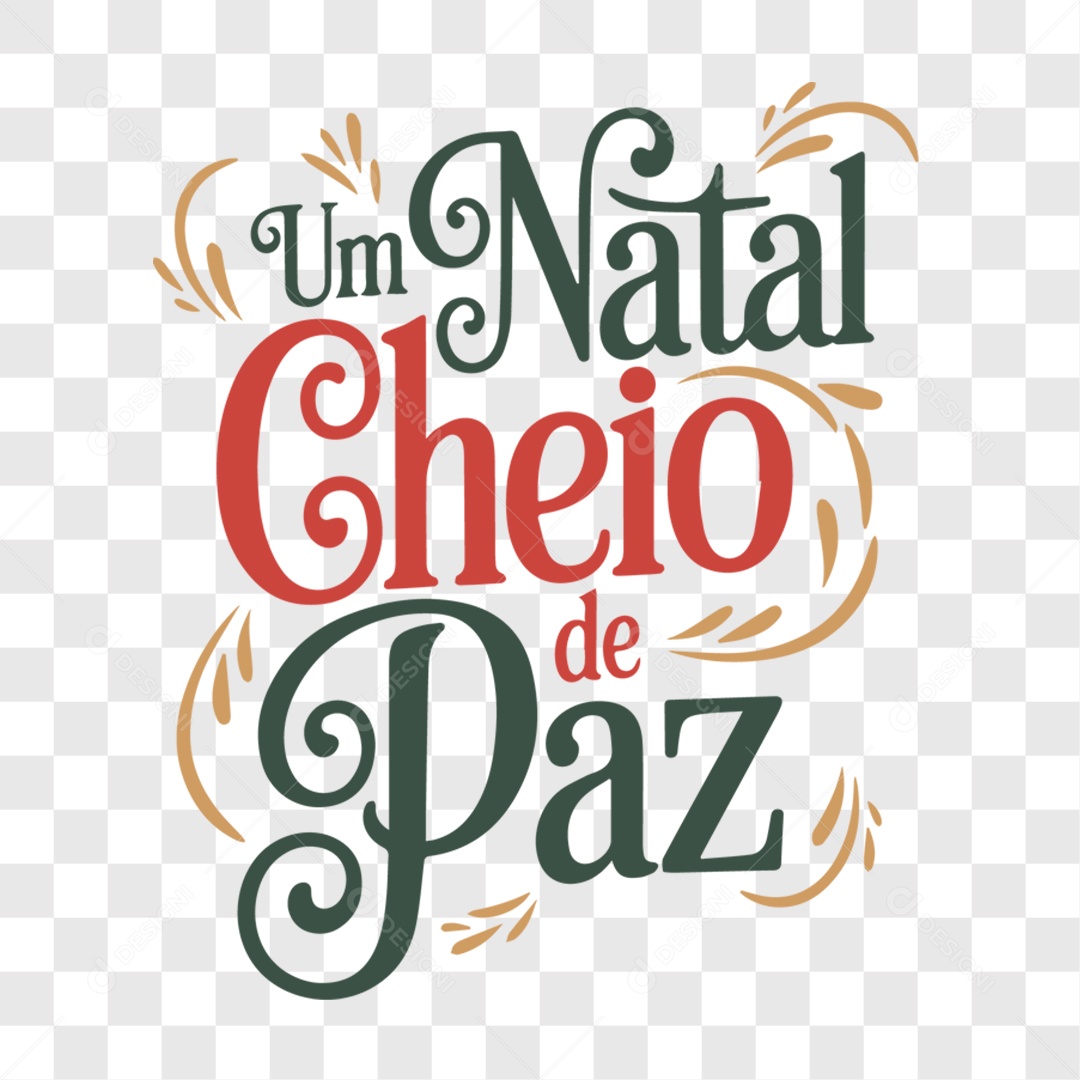 Lettering Um Natal Cheio de Paz EPS + PNG