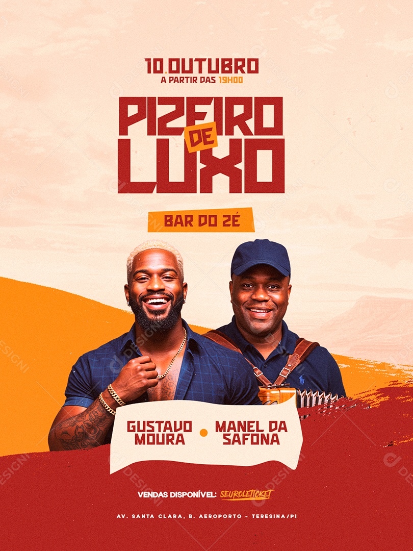Flyer Pizeiro de Luxo Bar do Zé Social Media PSD Editável