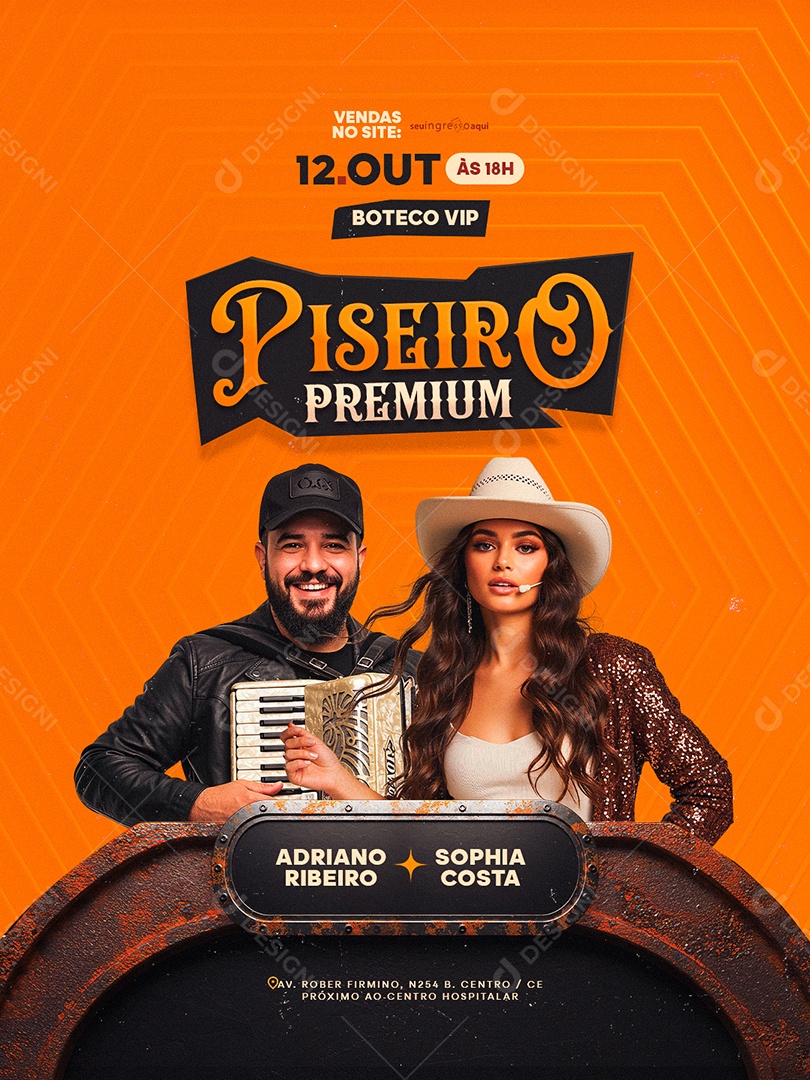 Flyer Piseiro Premium Social Media PSD Editável