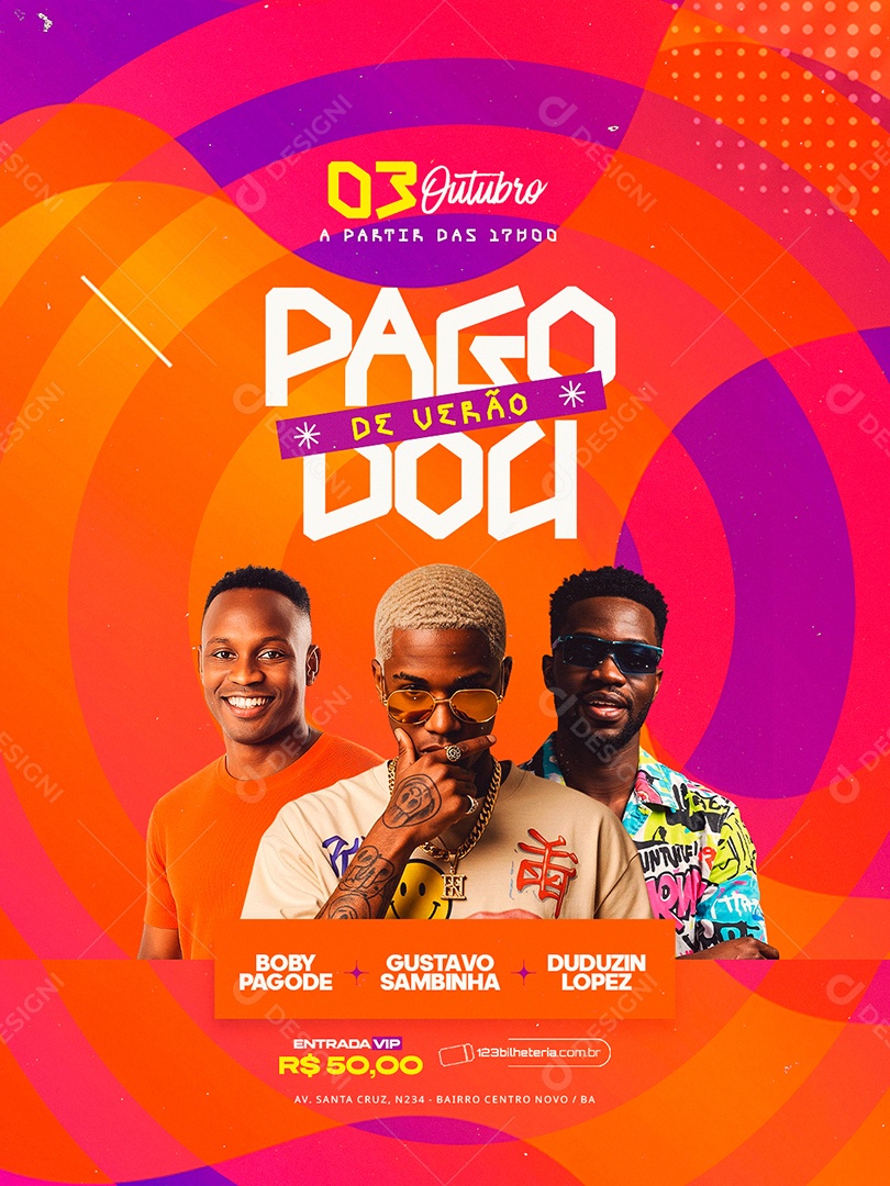 Flyer Pagodou de Verão Social Media PSD Editável