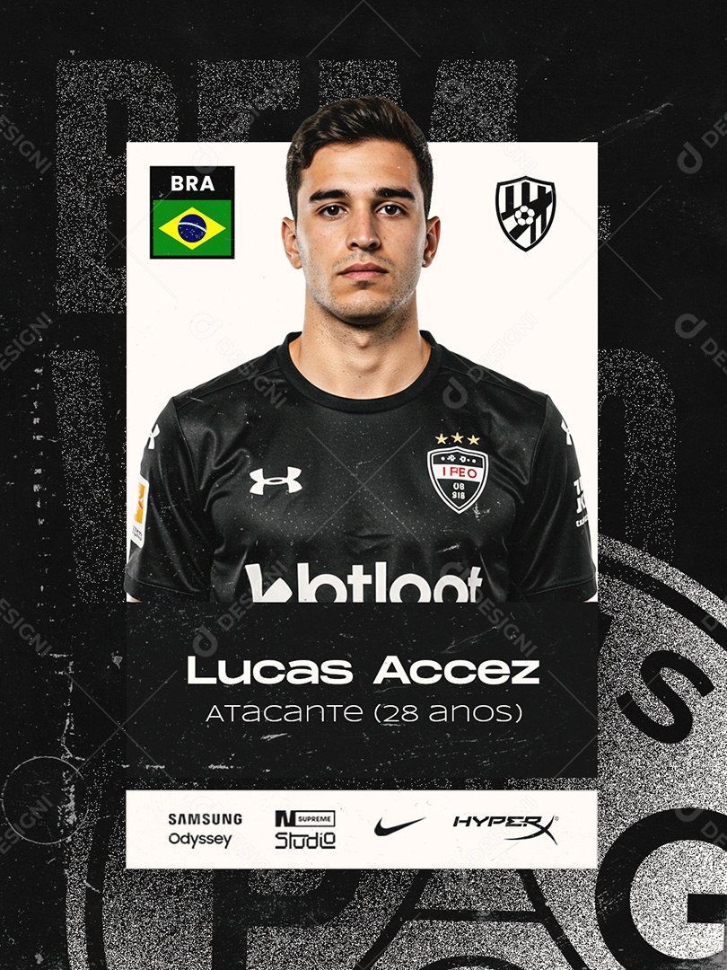 Transferência Jogador Lucas Accez Atacante Social Media PSD Editável