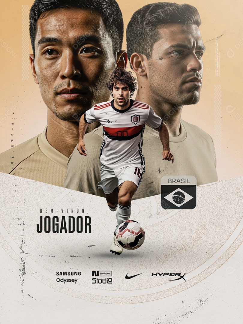 Transferência Bem Vindo Jogador Social Media PSD Editável