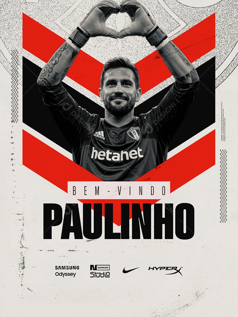 Transferência Jogador Bem Vindo Paulinho Social Media PSD Editável