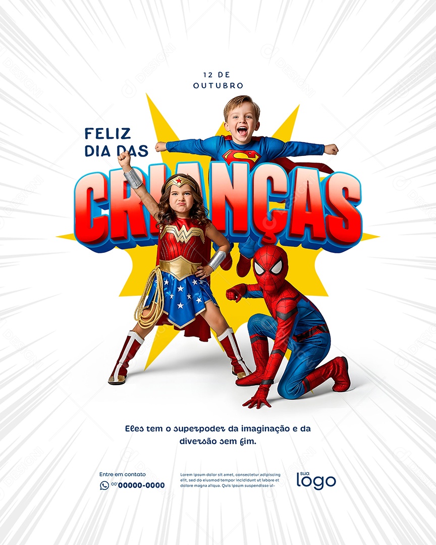 Feliz Dia das Crianças 12 de Outubro Social Media PSD Editável