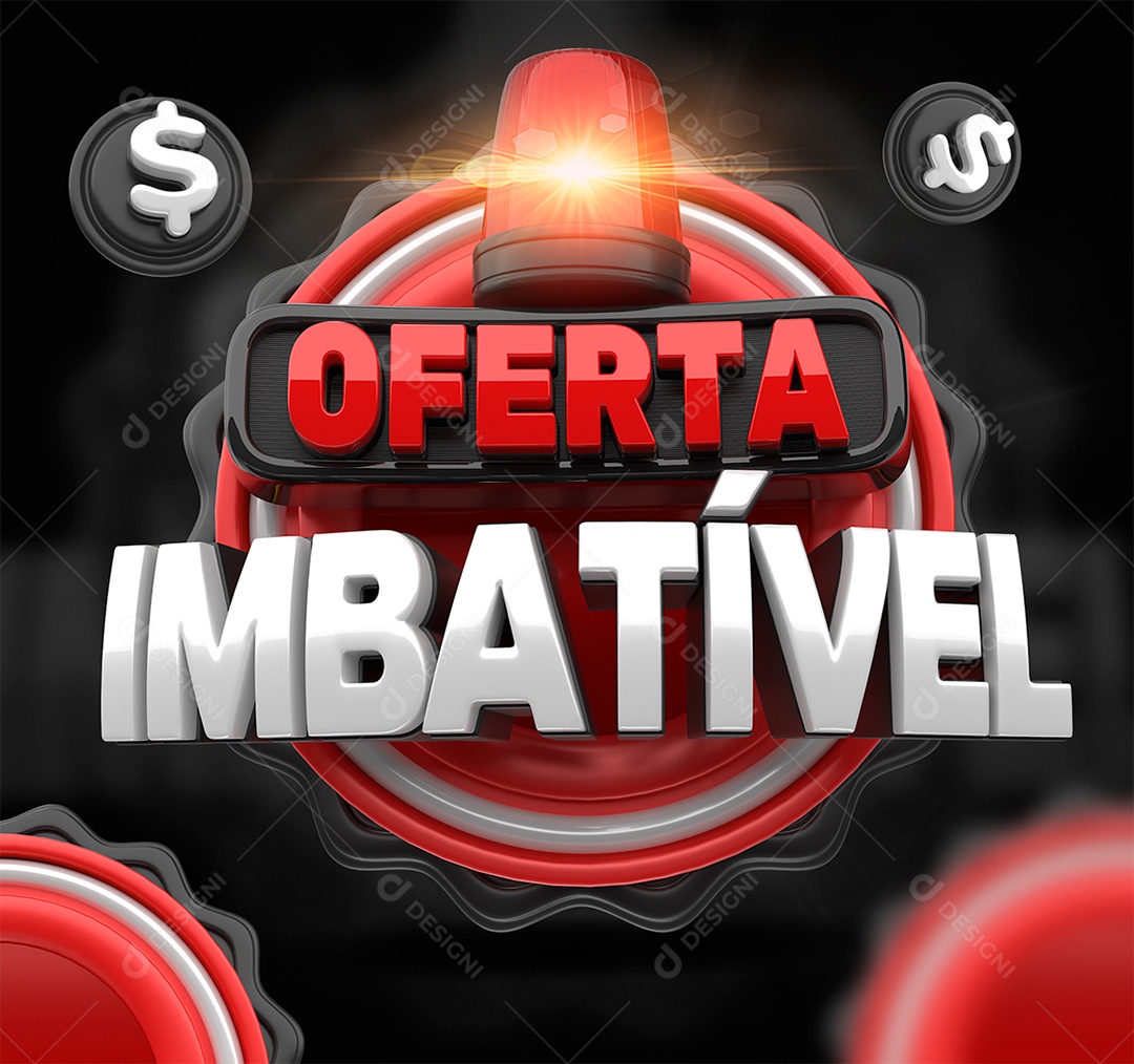 Oferta Imbatível Selo 3D Vermelho e Branco para Composição PSD