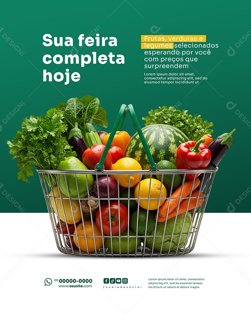 Supermercado Sua Feira Completa Hoje Social Media PSD Editável