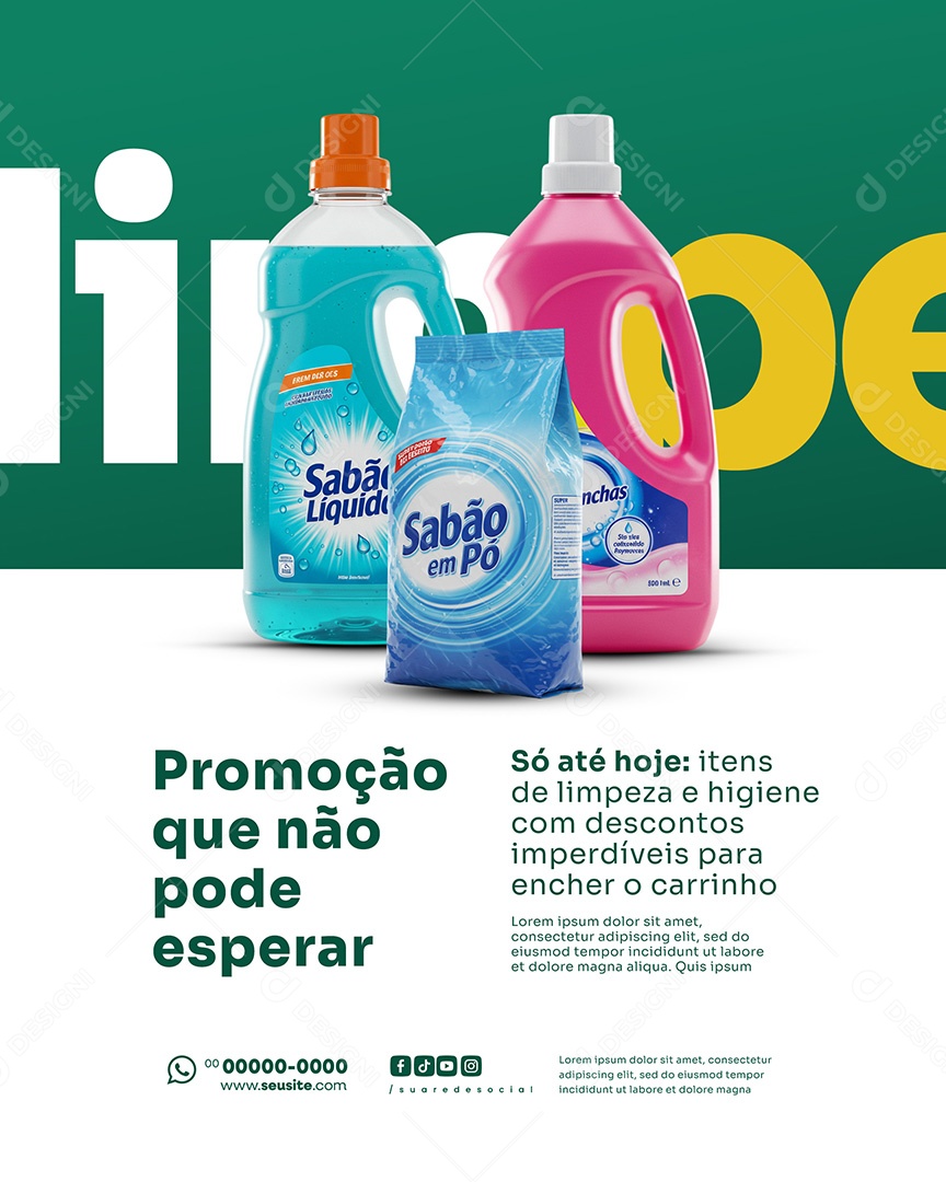 Supermercado Promoção Que Não Pode Esperar Social Media PSD Editável