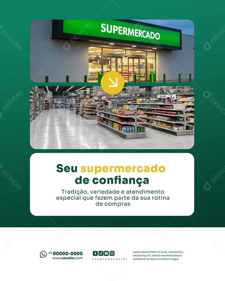 Seu Supermercado de Confiança Social Media PSD Editável