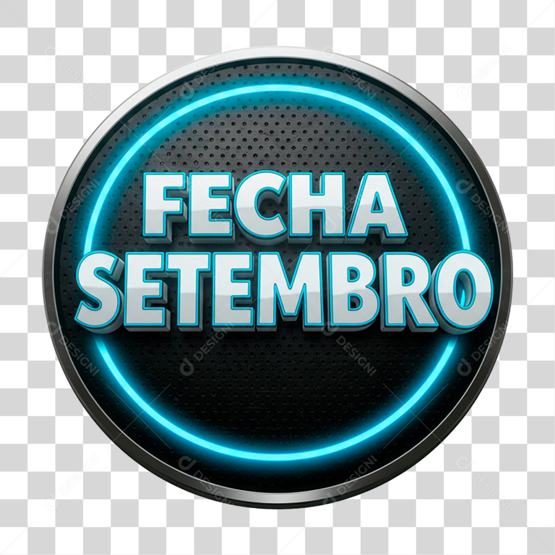 Selo 3D Fecha Setembro PNG Transparente