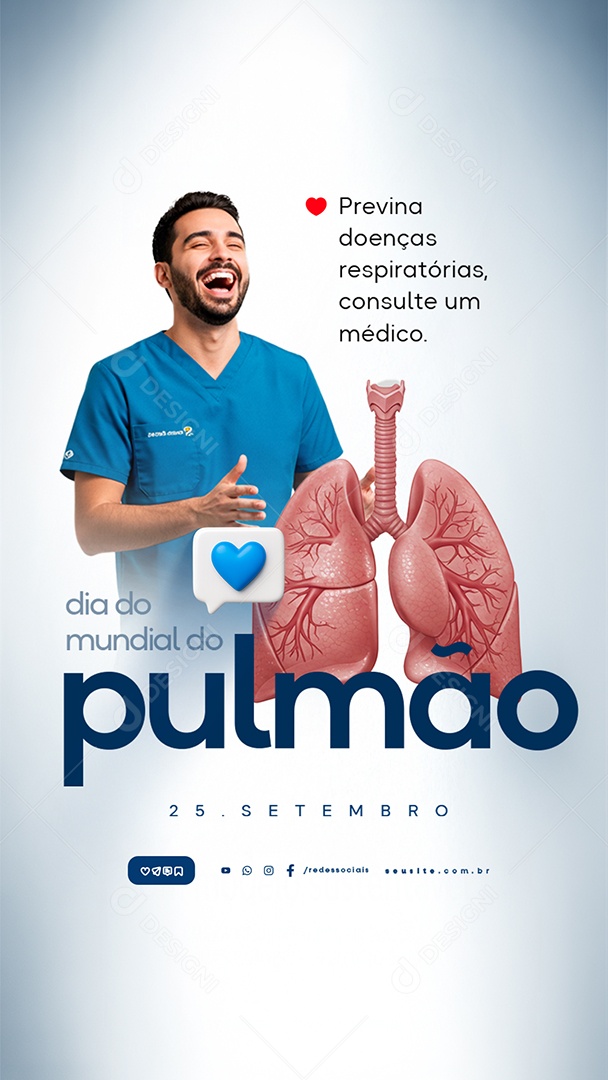 Story Dia Mundial do Pulmão 25 de Setembro Social Media PSD Editável
