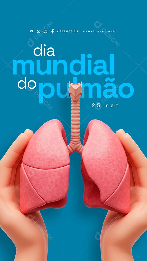 Story Dia Mundial do Pulmão 25 de Setembro Social Media PSD Editável