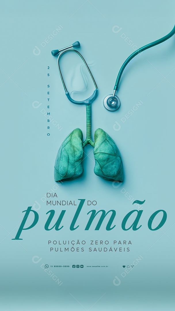 Story Dia Mundial do Pulmão 25 de Setembro Poluição Zero Social Media PSD Editável