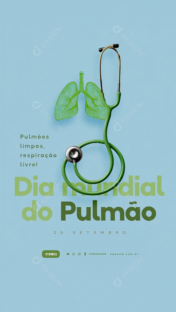 Story Dia Mundial do Pulmão 25 de Setembro Pulmões Limpos Respiração Livre Social Media PSD Editável