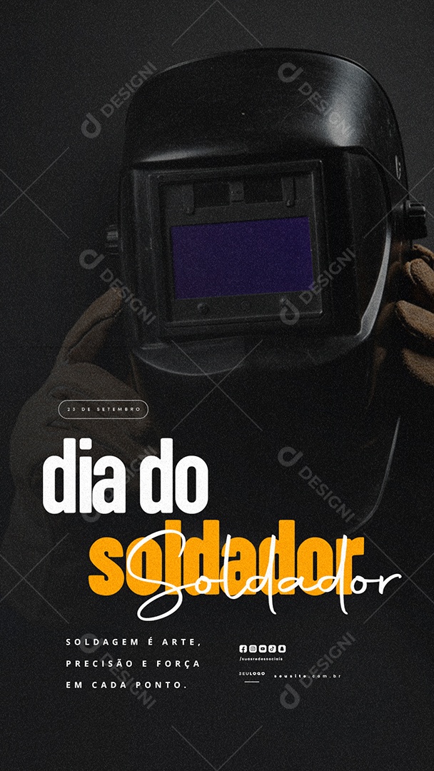 Story Dia do Soldador 23 de Setembro Com Faíscas de Talento Social Media PSD Editável