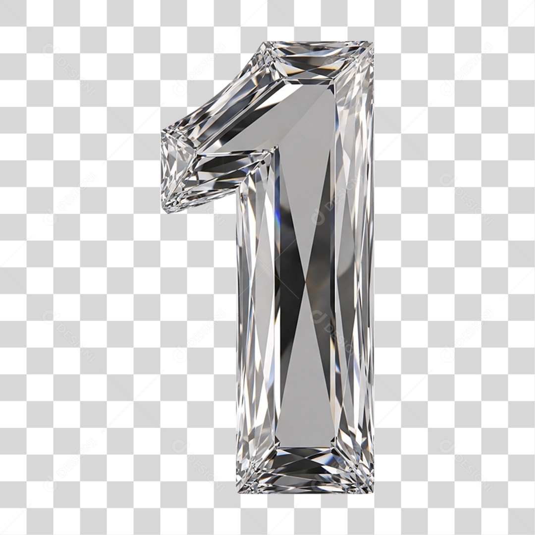 Alfabeto Numérico 1 Diamante PNG Transparente