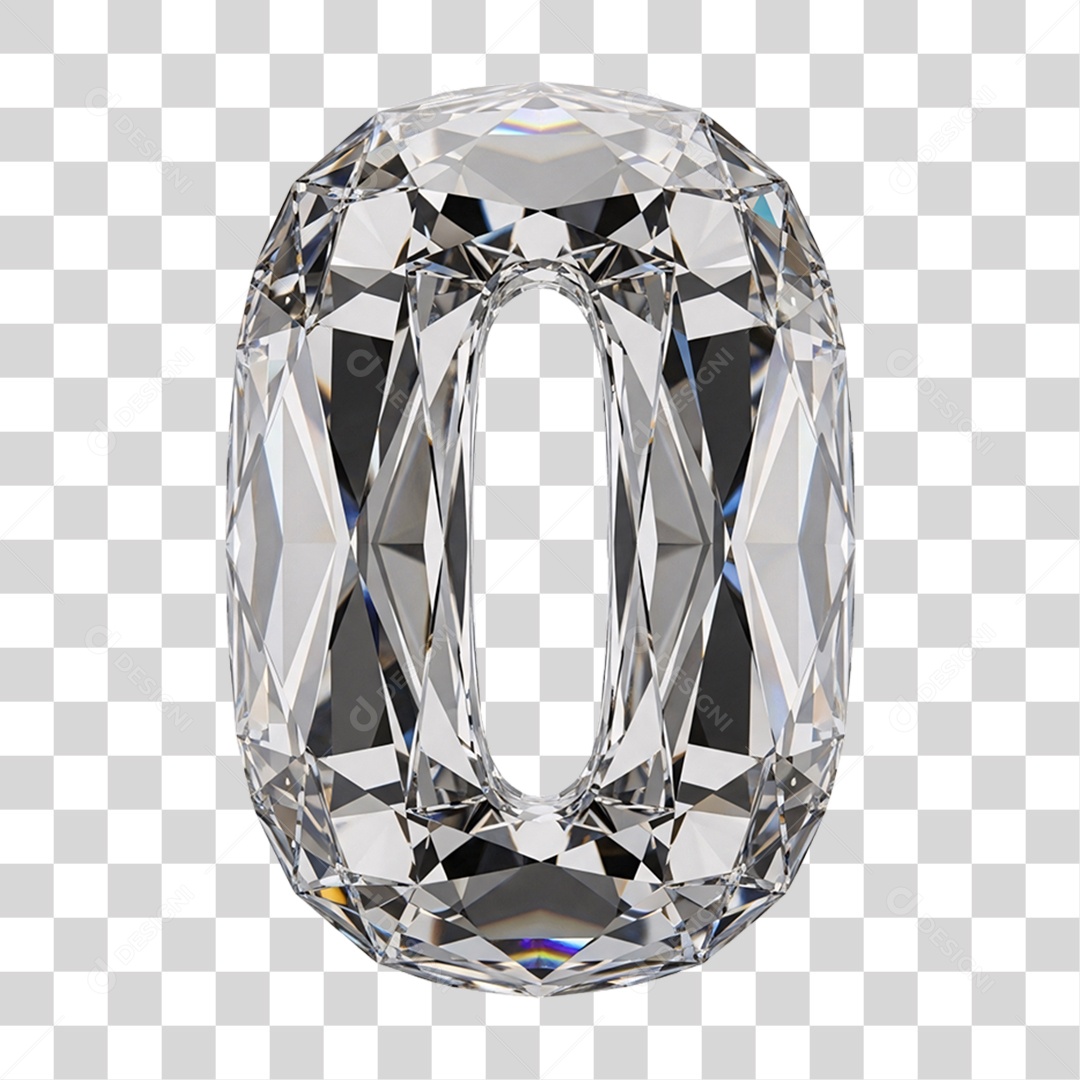 Alfabeto Numérico 0 Diamante PNG Transparente