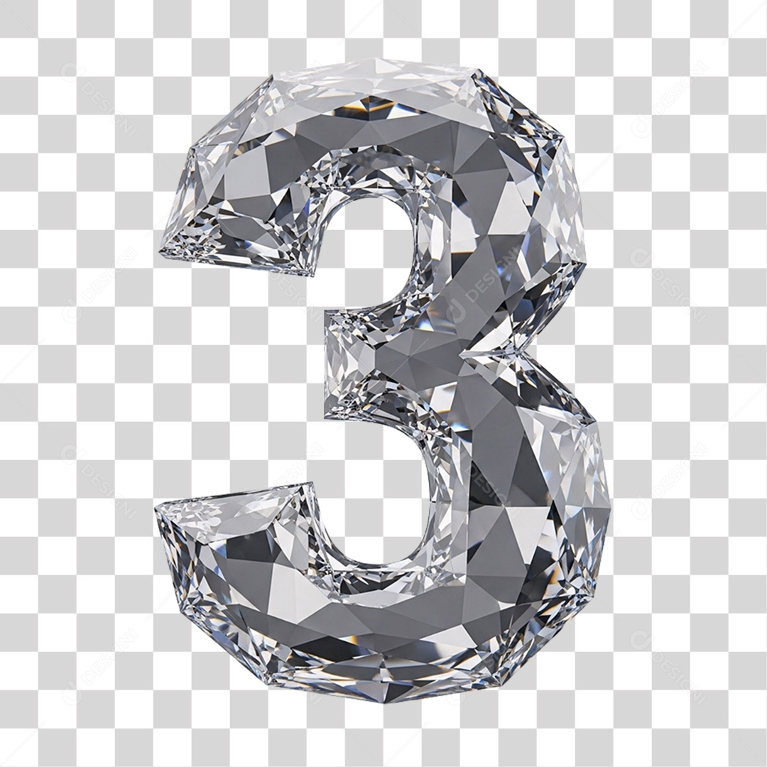 Alfabeto Numérico 3 Diamante PNG Transparente