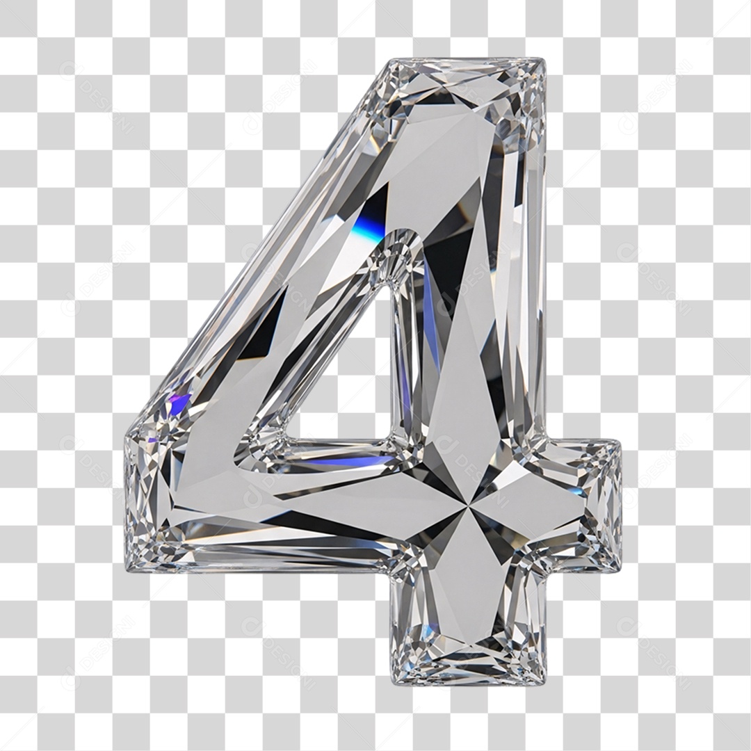 Alfabeto Numérico 4 Diamante PNG Transparente