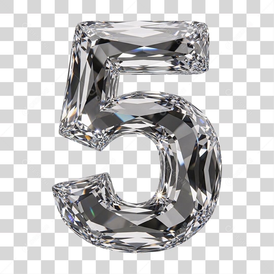 Alfabeto Numérico 5 Diamante PNG Transparente