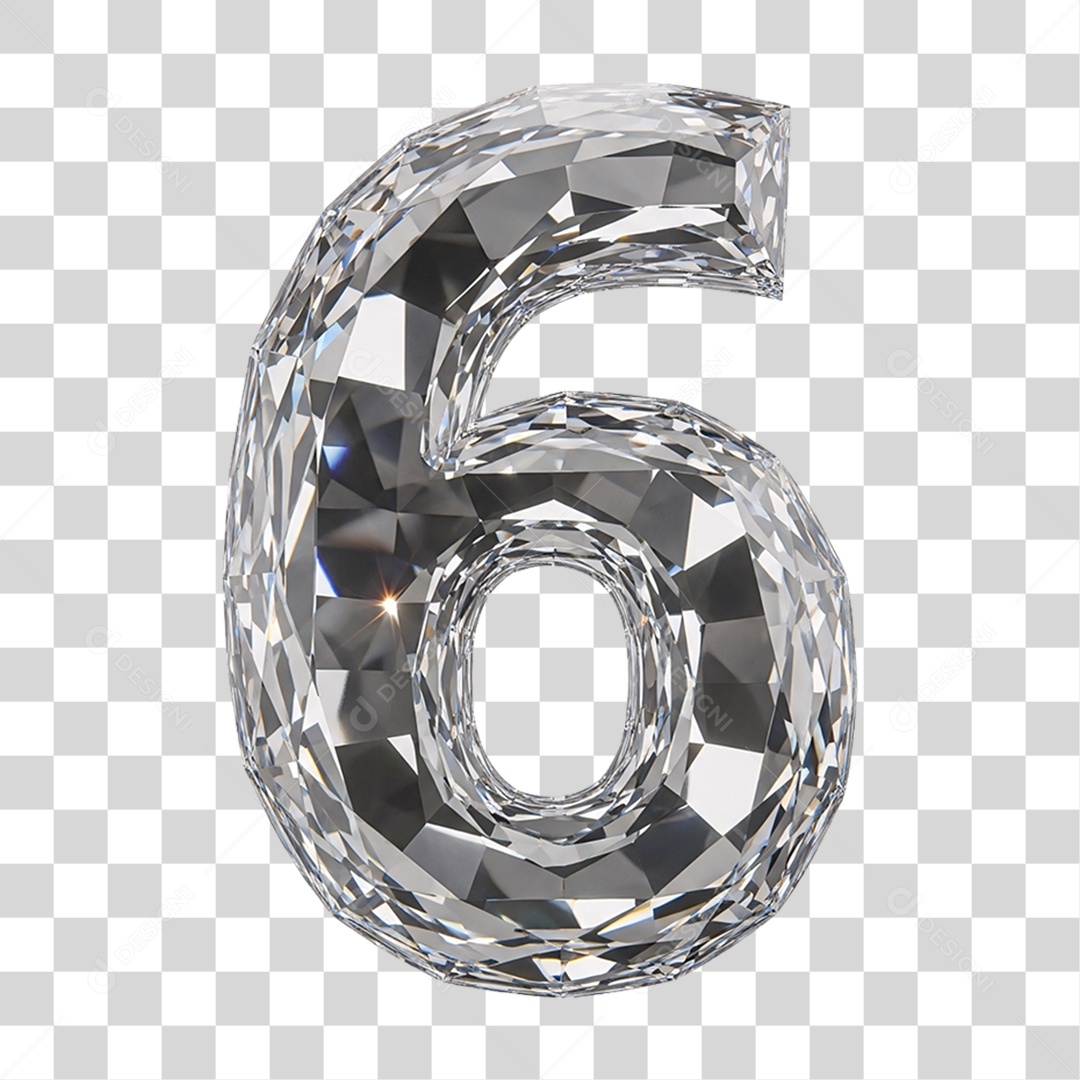 Alfabeto Numérico 6 Diamante PNG Transparente