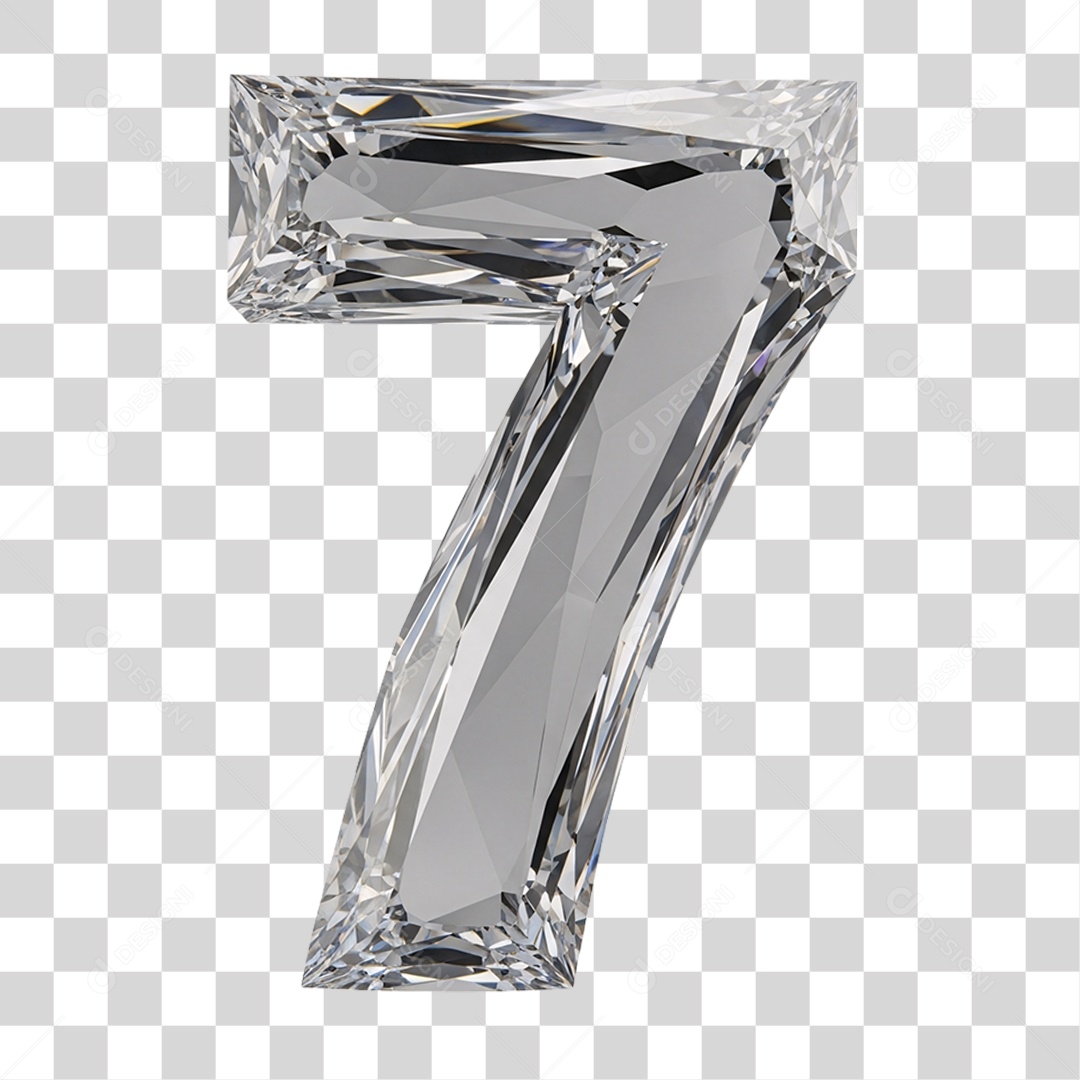 Alfabeto Numérico 7 Diamante PNG Transparente