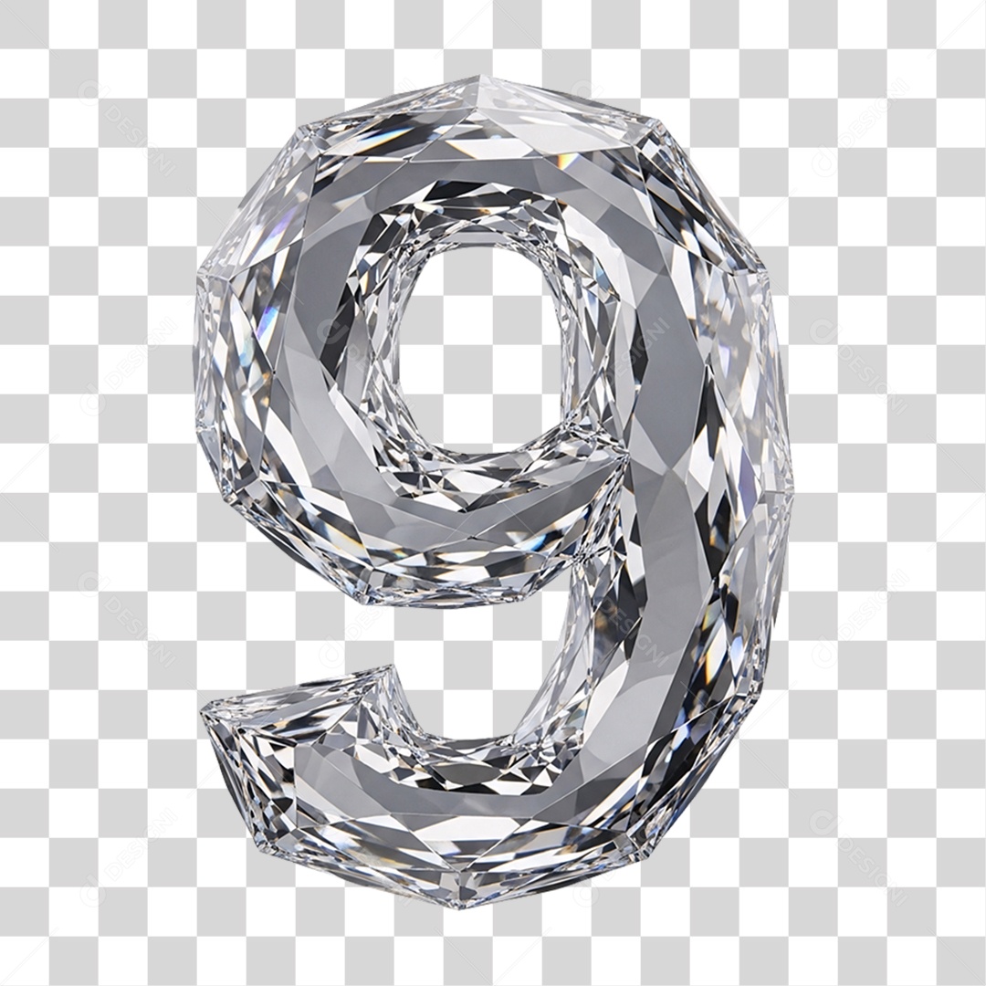 Alfabeto Numérico 9 Diamante PNG Transparente
