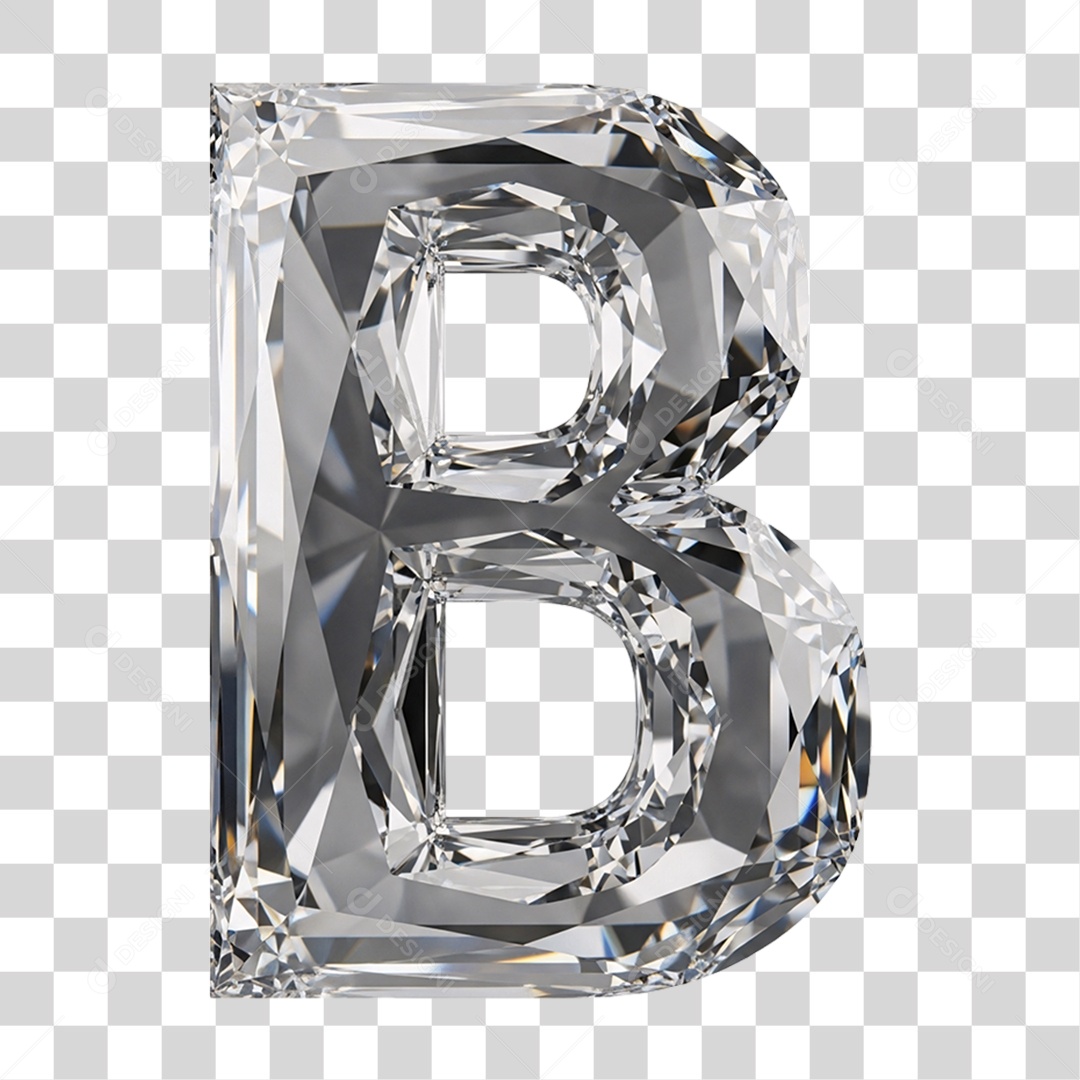 Letra B Alfabeto Diamante PNG Transparente