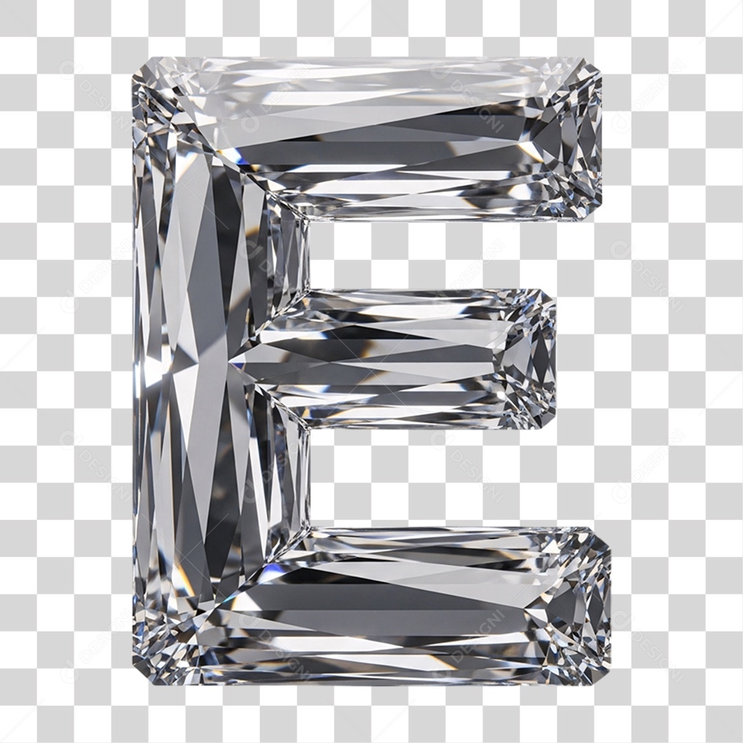 Letra E Alfabeto Diamante PNG Transparente