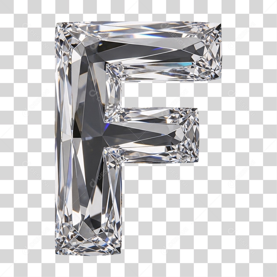 Letra F Alfabeto Diamante PNG Transparente