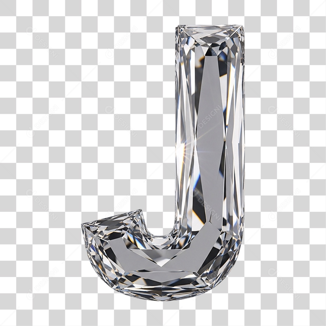 Letra J Alfabeto Diamante PNG Transparente