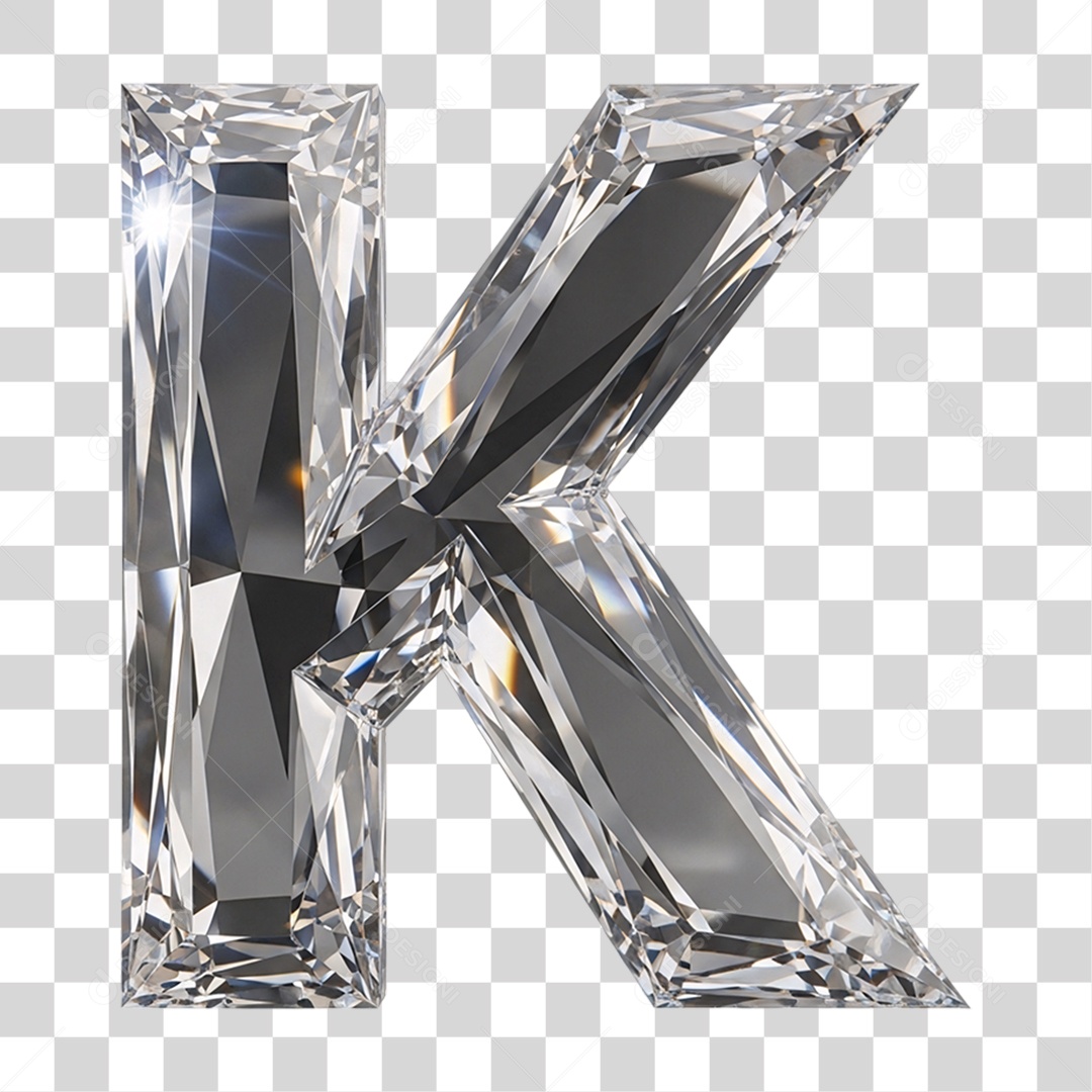 Letra K Alfabeto Diamante PNG Transparente