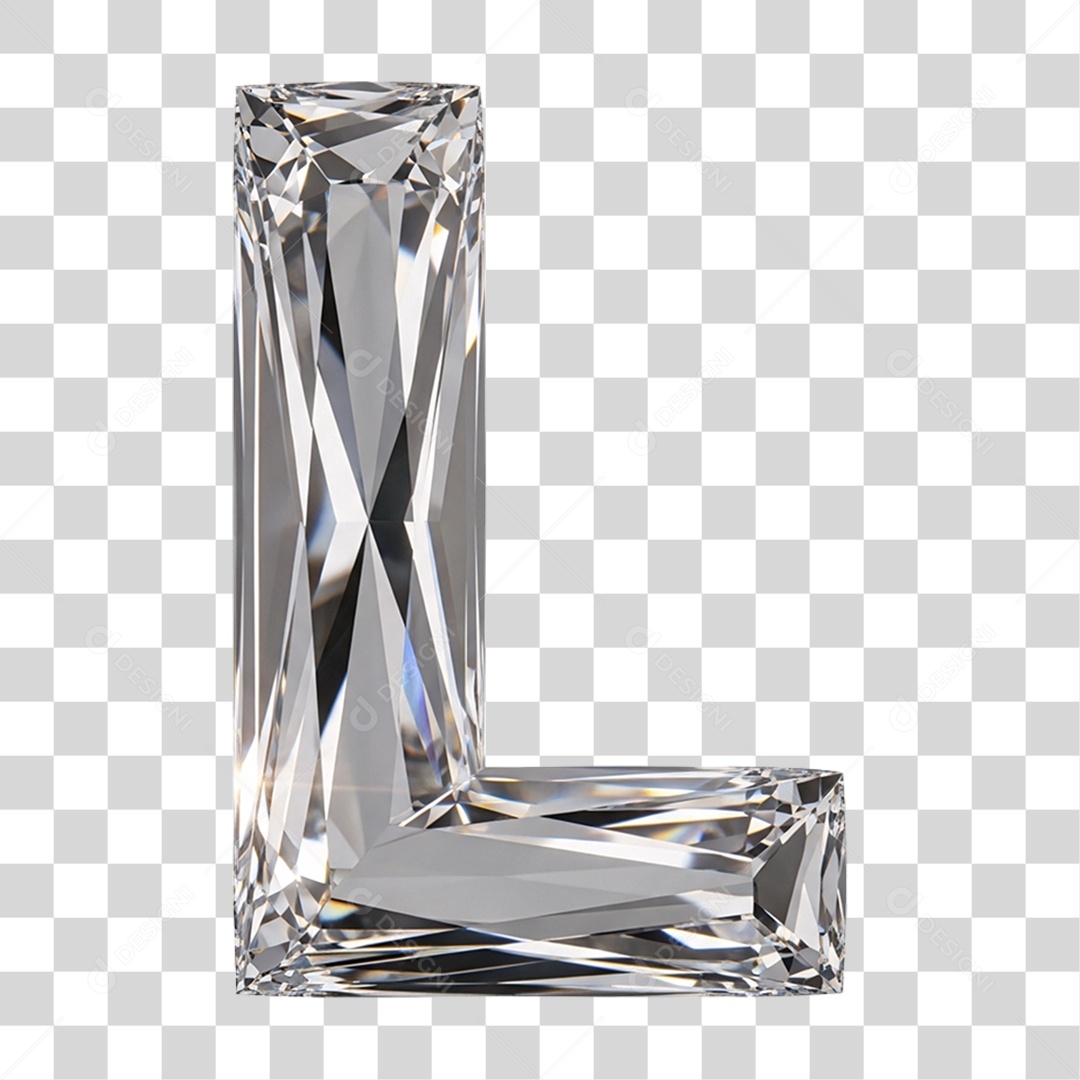 Letra L Alfabeto Diamante PNG Transparente