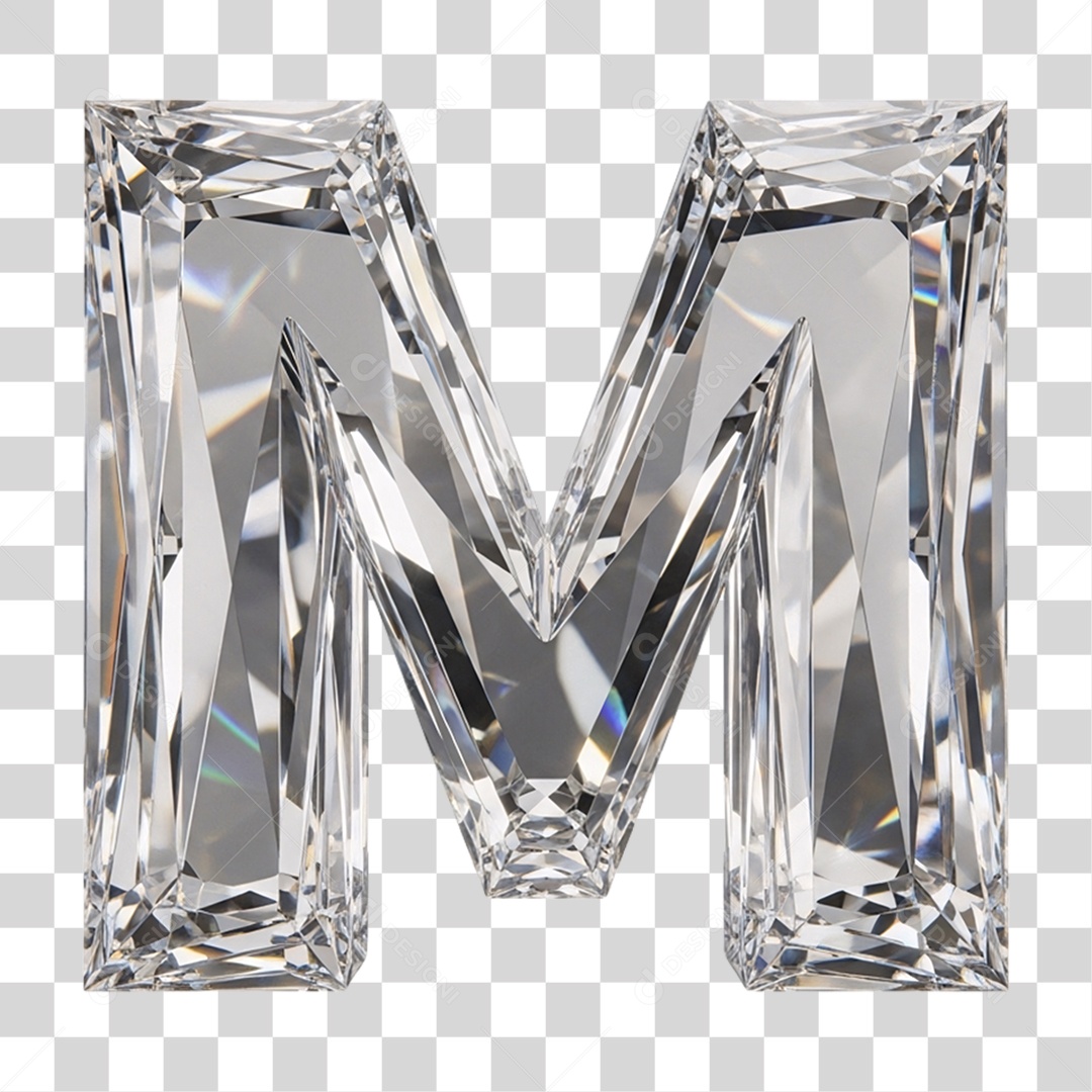 Letra M Alfabeto Diamante PNG Transparente