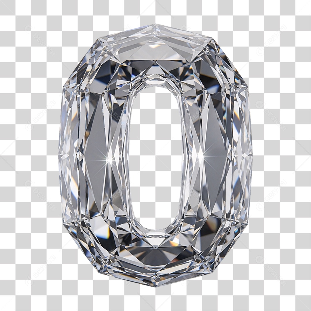 Letra O Alfabeto Diamante PNG Transparente