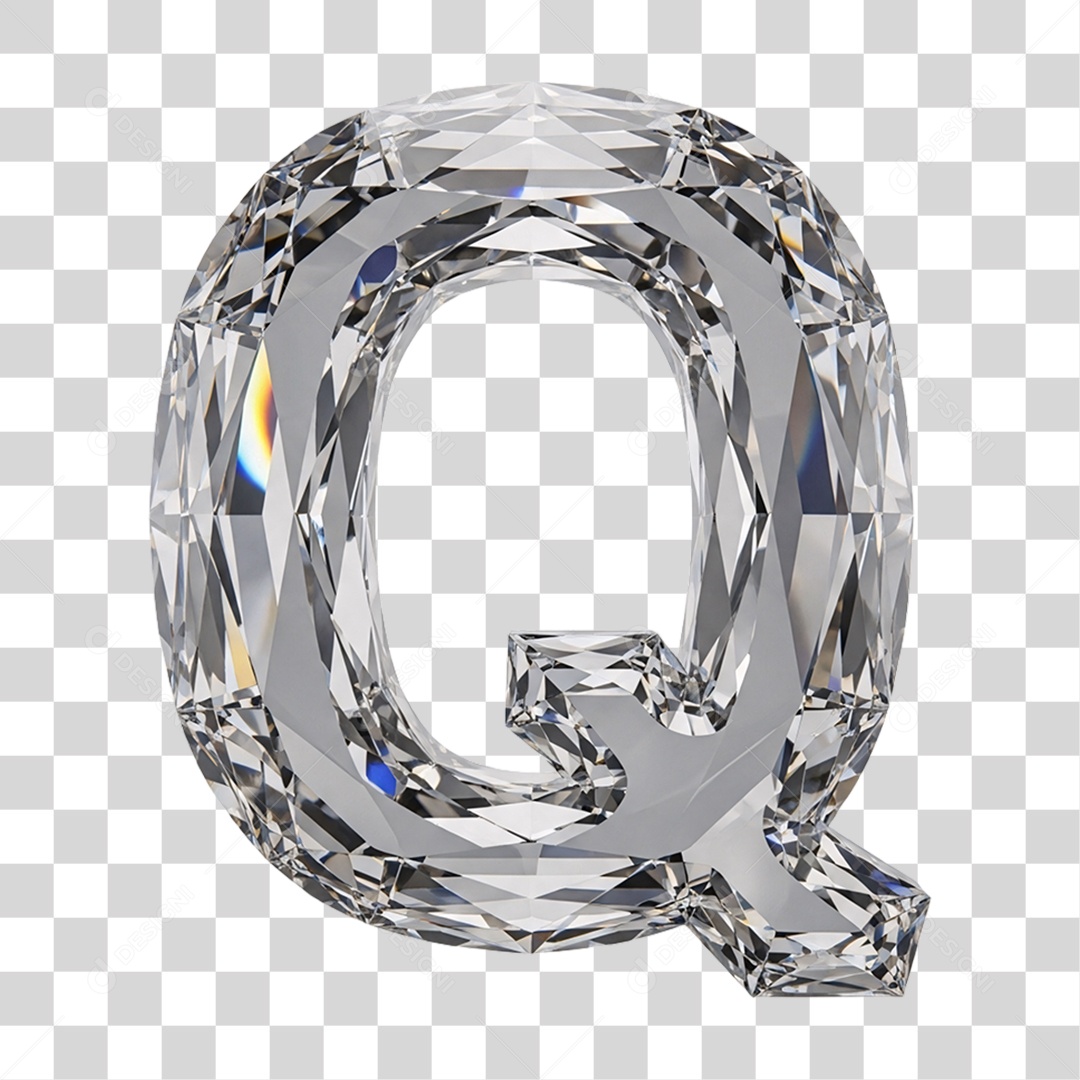 Letra Q Alfabeto Diamante PNG Transparente
