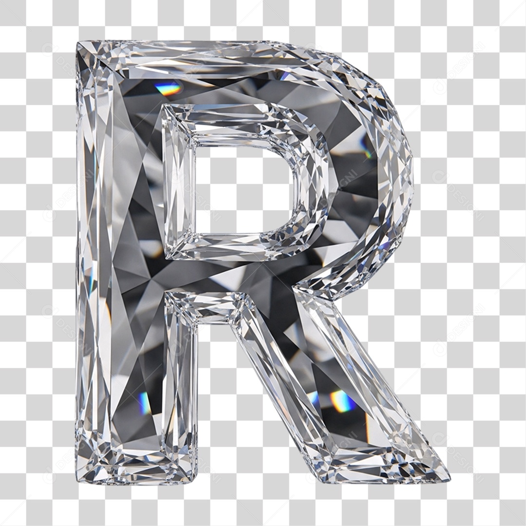 Letra R Alfabeto Diamante PNG Transparente