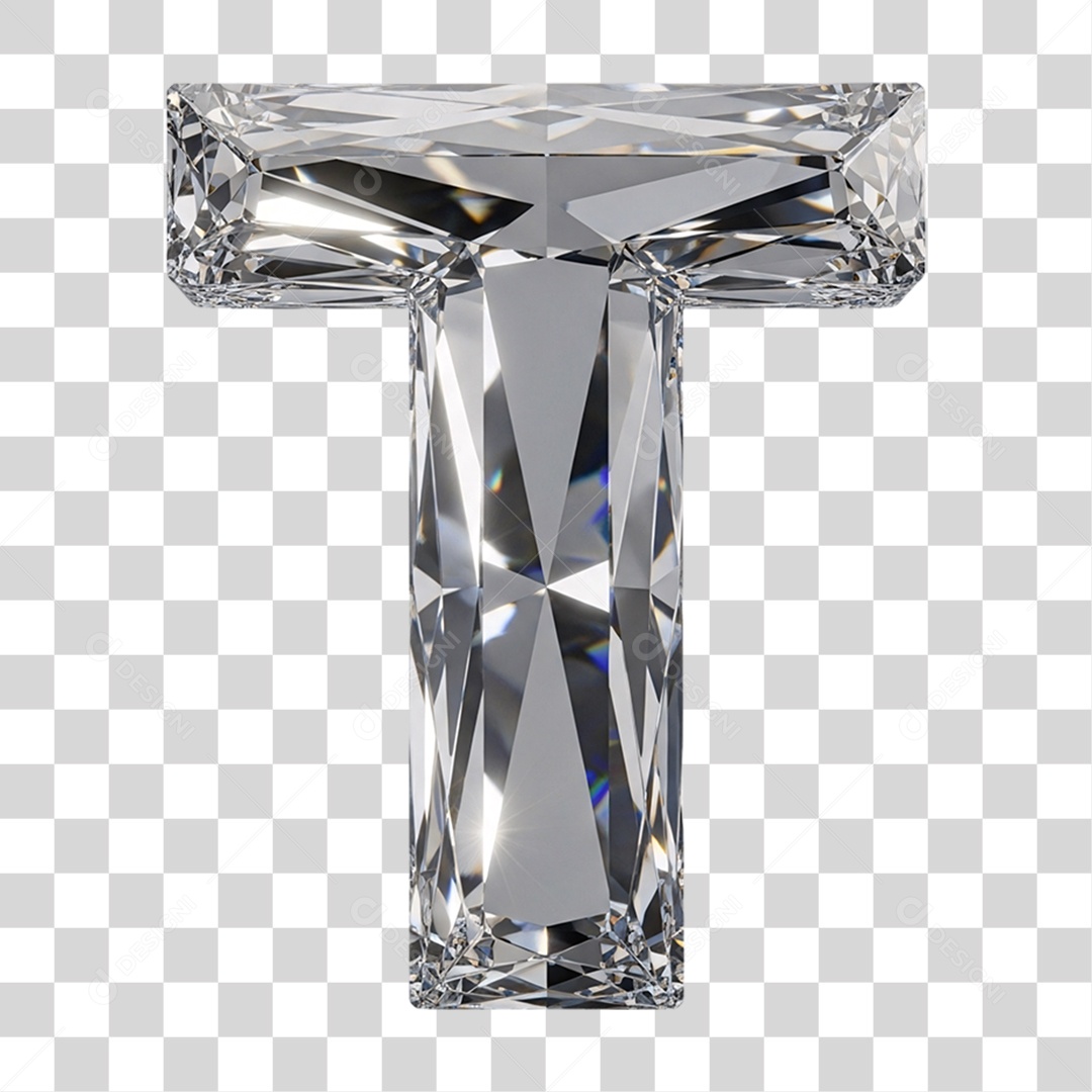Letra T Alfabeto Diamante PNG Transparente