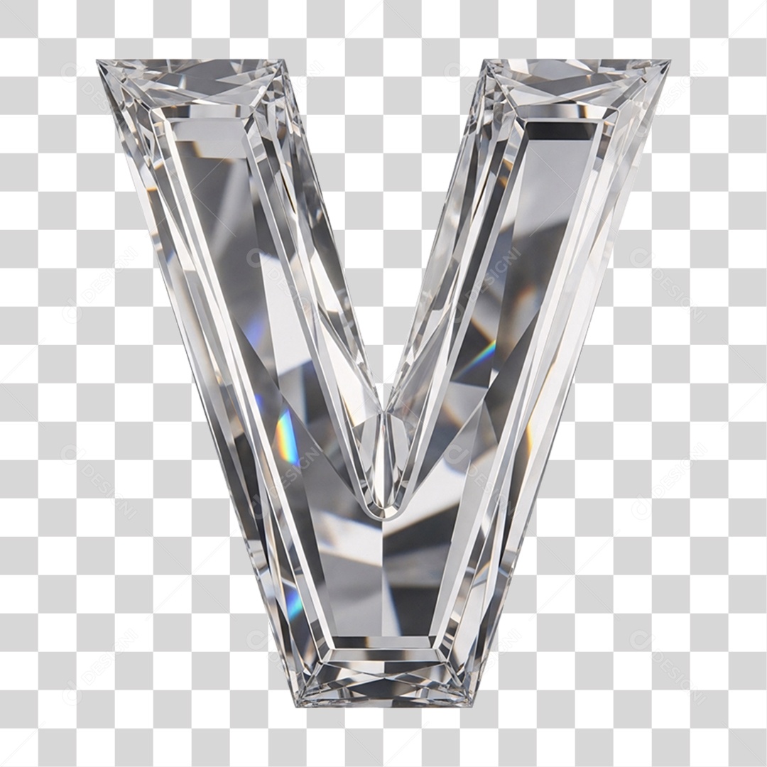 Letra V Alfabeto Diamante PNG Transparente