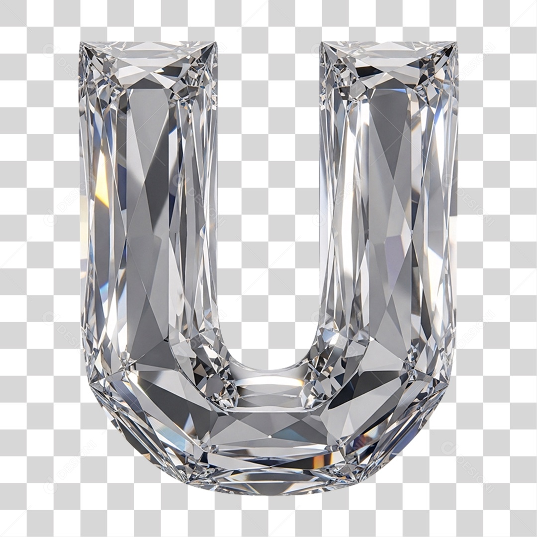 Letra U Alfabeto Diamante PNG Transparente