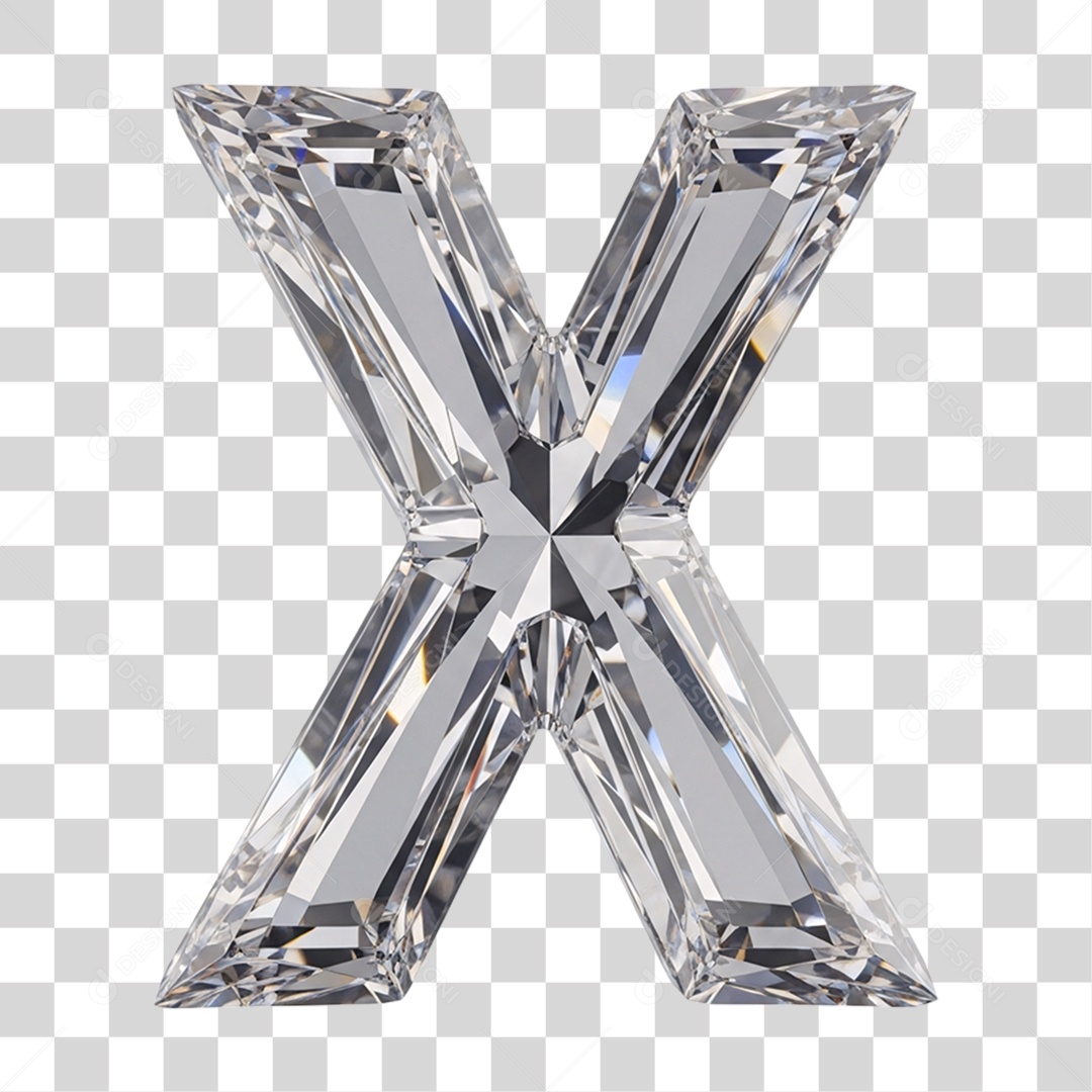 Letra X Alfabeto Diamante PNG Transparente