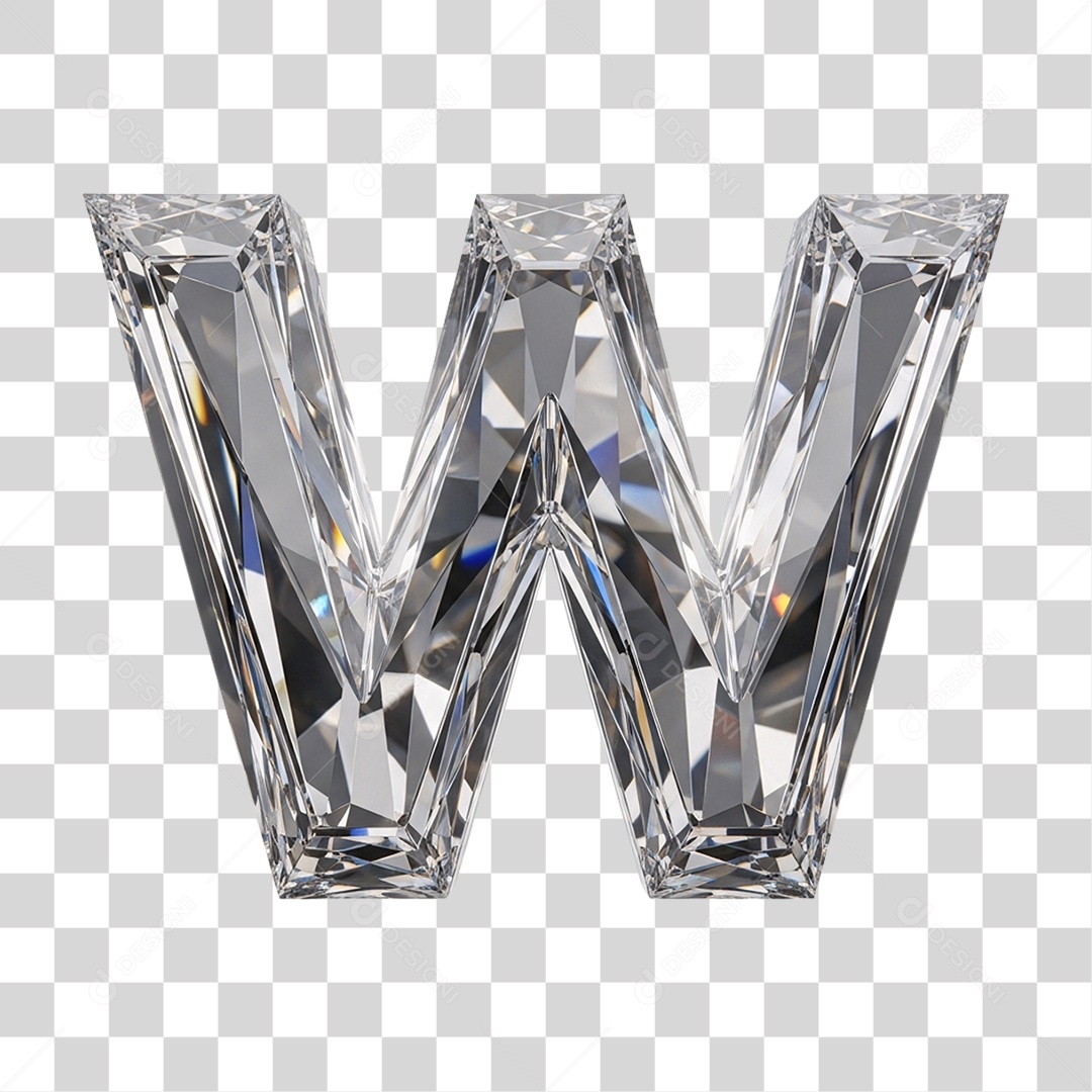 Letra W Alfabeto Diamante PNG Transparente
