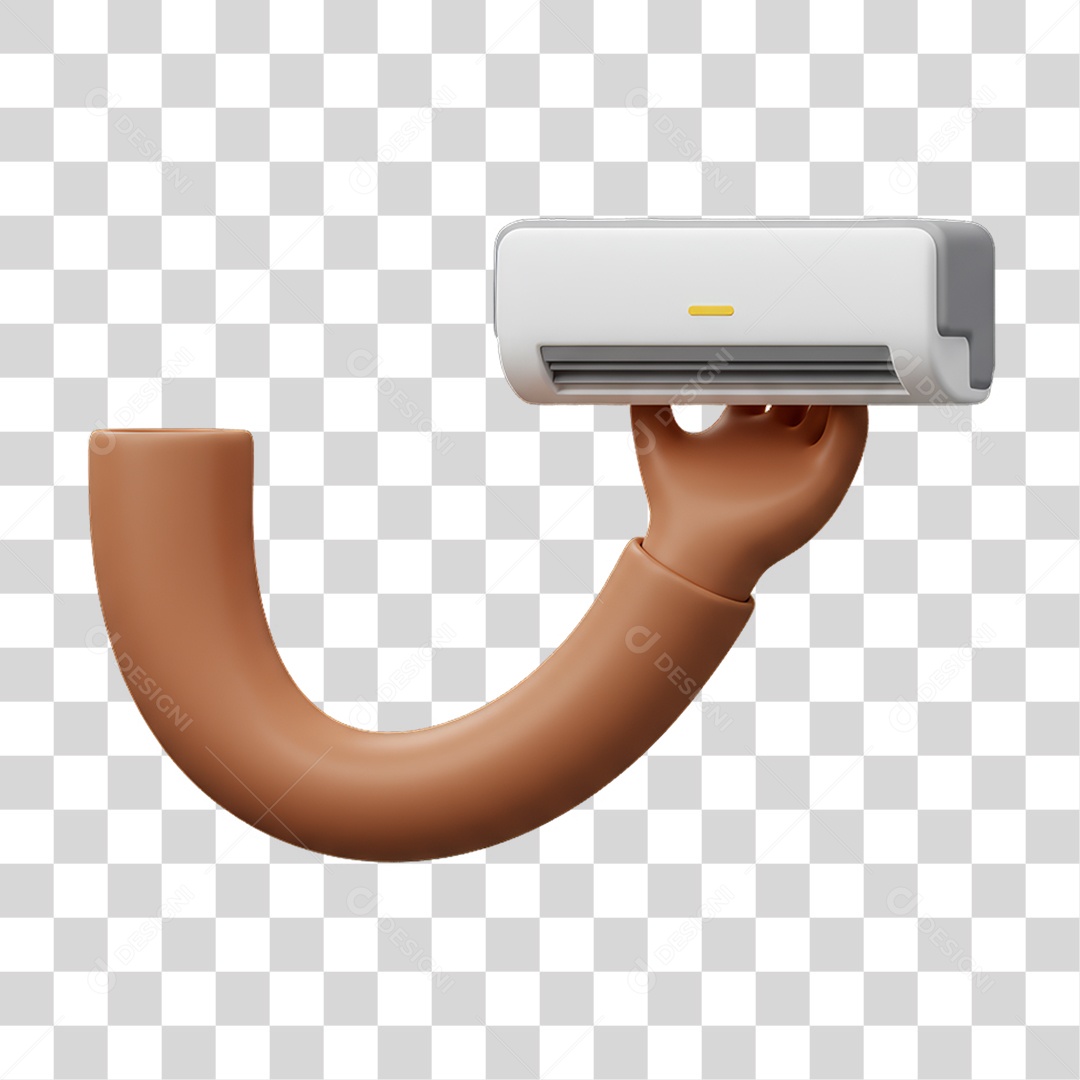Elemento 3D Mão Segurando Ar-condicionado PNG Transparente